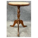 Small Stone Top Pedestal Accent Table