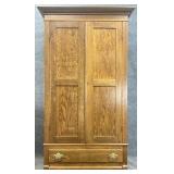 Antique Oak Blind Door Cupboard