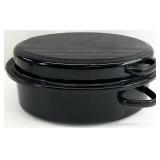 Black Enamel Oval Roaster