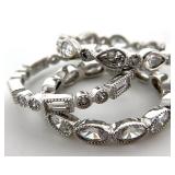 3 Sterling Silver Eternity Stacking Rings, Sz 9
