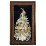 Vintage Shell Flower Shadow Box Wall Hanging