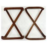 2 Handmade Teakwood X-Base Casserole Stands
