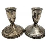 Pair Sterling Silver Weighted Candlesticks