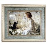 Philip Wilson Steer Hydrangeas Woman & Cat Art