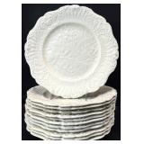 12 Ridgways Renaissance Embossed Ivoryware Plates