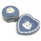 2pc Wedgwood Jasperware Box & Heart Shaped Dish