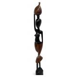 African Style Carved Wood Figure of Woman