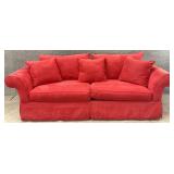 Red Rolled Arm Sofa