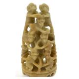 Chinese Hand Carved Soapstone Monkeys Figure