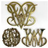 3pc Vintage Brass Trivets