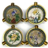 4 Chinese Cloisonne Ashtrays