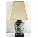 Chinese Cloisonne Flowers & Birds Lamp