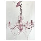 5 Light Pink Crystal / Acrylic Ceiling Light