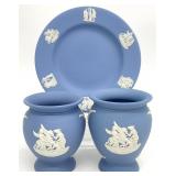 3pc Wedgwood Jasperware Vases & Dish