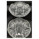 2pc Antique American Brilliant Period Cut Glass
