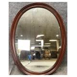 Mahogany Frame Oval Mirror