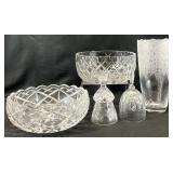 5pc Crystal Bowls, Glass Vase & More