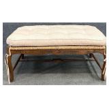 French Country Rush Seat Bench