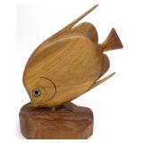 Carved Wood Fish Sculpture