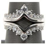 Sterling Silver Clear Stone Enhancer Ring, Sz 7