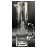 Mid Century Etched Pineapple Cocktail Pitcher
