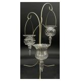 Whimsical Metal & Glass Candle Holder
