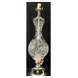 Beautiful Large Cut Crystal Silver Metal Base Lamp