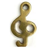 Vintage Solid Brass Treble Clef Paperweight