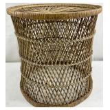 Bohemian Wicker Rattan Plant Stand / Waste Basket