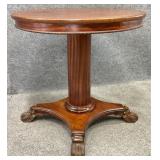 Mahogany Pedestal Paw Foot Table
