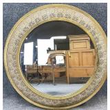 Round Reticulated Metal Frame Mirror
