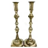 Pair 19 '  Antique Brass Candlesticks