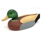R. Hall Signed Wood Carved Mallard Drake Decoy