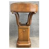 Antique Oak Baptismal Font / Plant Stand