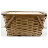 Mid Century Picnic Basket w/ Sliding Lid Doors