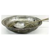 Vintage Mixed Metal Colander & Spoon