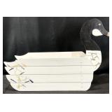Folk Art Painted Wooden Goose Storage Decor