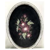 Oval Framed Floral Canvas Painting