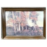 Large Autumn Forest Scene Framed Art Print