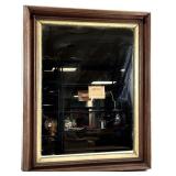 Vintage Wood Framed Wall Mirror