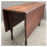 Walnut Turned Leg Drop Leaf Table