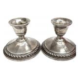 2pc Sterling Silver Weighted Candlesticks