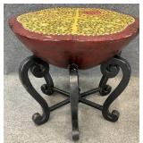 Paint Decorated 6 Leg Drum Table