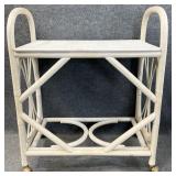 Rolling Rattan Bar Cart