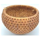 Antique Hand Coiled Rye Grass Basket