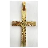 14K Gold Cross Pendant, Signed Esemco