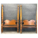 Pair Four Poster Twin Size Bed Frames