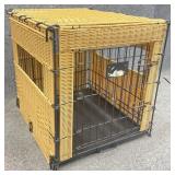 Faux Wicker Wrapped Pet Crate