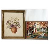 2pc Vintage Needlework Art