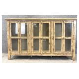 Multi Door Glass Front Credenza